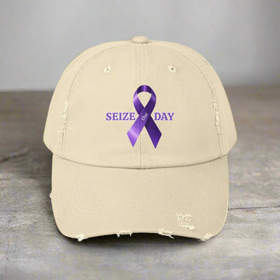 Chic Purple Ribbon Distressed Snapback Cap - Korvel