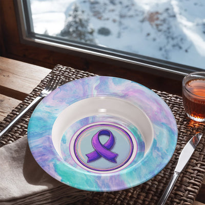 Purple Watercolor Ribbon Bowl for Epilepsy Awareness