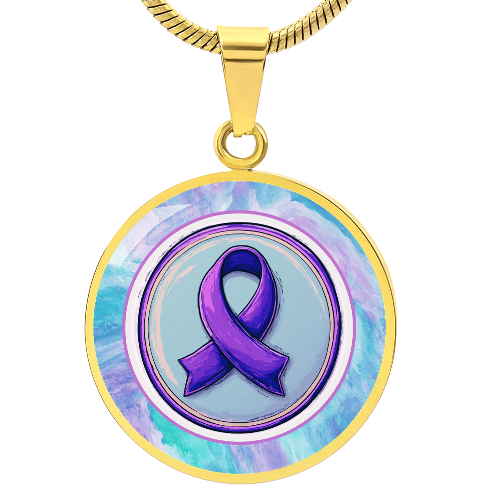 Collier Pendentif Ruban Aquarelle Violet