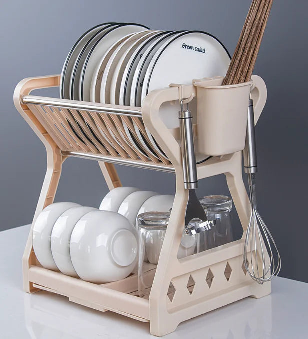 Égouttoir à Vaisselle Premium pour Assiettes et Couverts de Cuisine