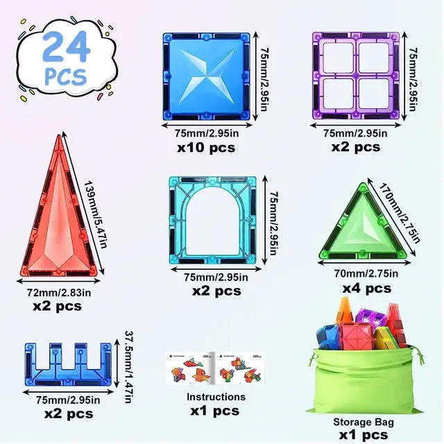 Juego de Construcción de Bloques Magnéticos para Niños