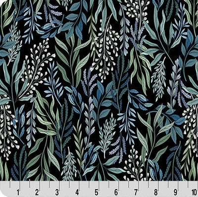Tela de Cuddle para Acolchar Black Whispering Blooms Dreamweaver por Yarda