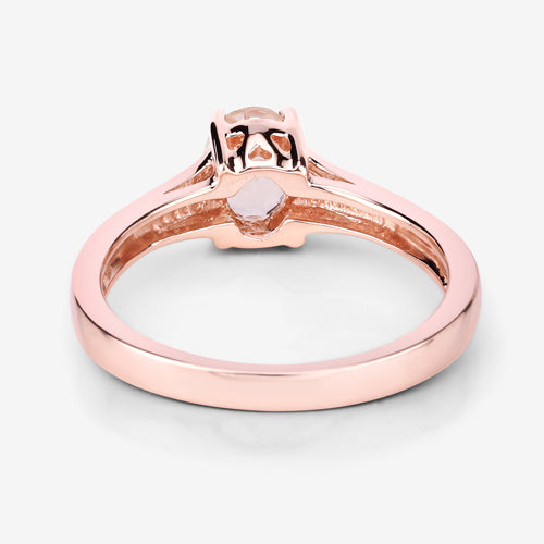 Bague de fiançailles en argent sterling avec morganite véritable de 0,70 carat