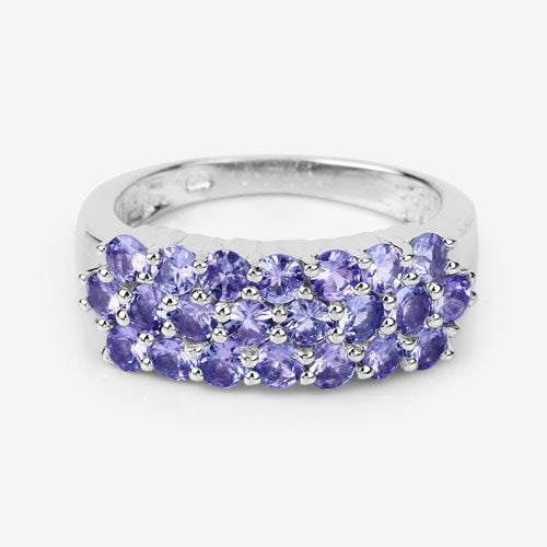 Bague en argent sterling .925 avec tanzanite véritable de 1,54 carat