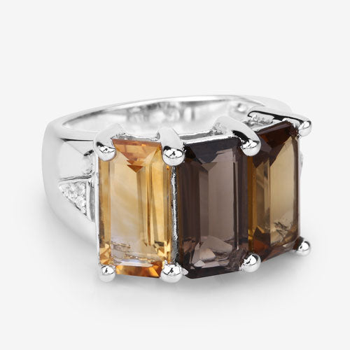 8.17 Carat Genuine Multi-Stone .925 Sterling Silver Engagement Ring
