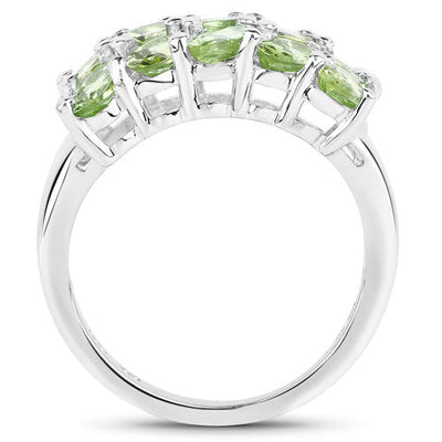 Bague de fiançailles en argent sterling .925 avec péridot véritable de 3,45 carats