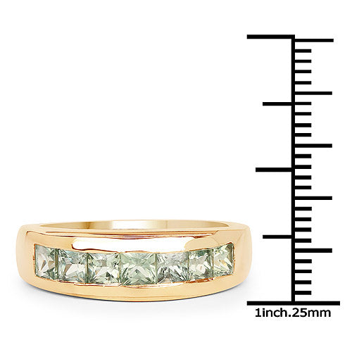 14K Yellow Gold Plated Green Sapphire Engagement Ring