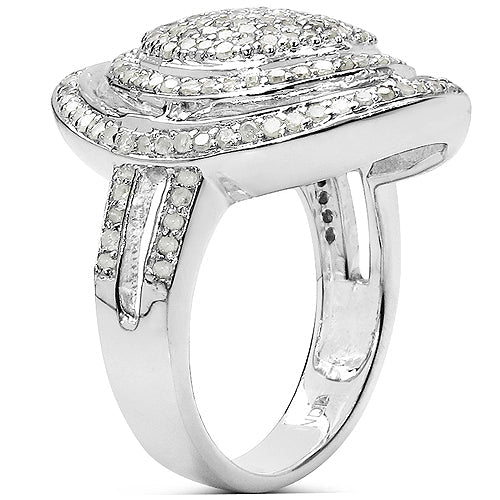 Bague de fiançailles en argent sterling avec diamant blanc véritable de 1,13 carat