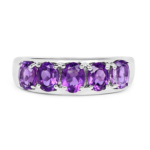 Bague en argent sterling .925 avec améthyste véritable de 1,70 carat