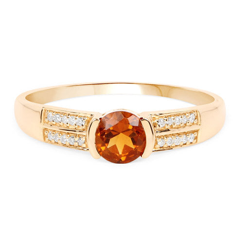 0.51 Carat Citrine and Diamond 14K Yellow Gold Engagement Ring