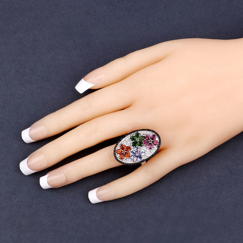 5.01 Carat Multi-Stone .925 Sterling Silver Engagement Ring