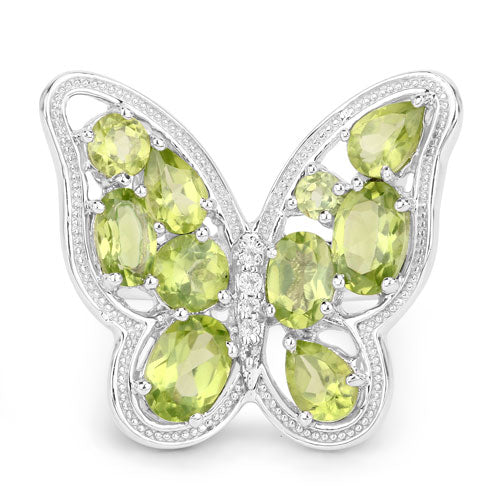 Bague en argent sterling de 4,61 carats en péridot et topaze blanche