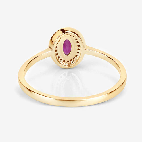 0.33 Carat Ruby and Diamond 14K Yellow Gold Engagement Ring