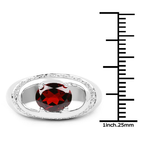 2.50 Carat Genuine Garnet .925 Sterling Silver Engagement Ring