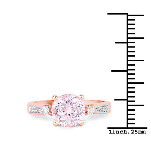 2.73 Carat Kunzite and White Topaz Sterling Silver Ring