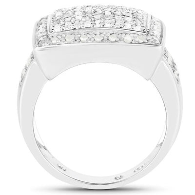 Bague de fiançailles en argent sterling avec diamant blanc véritable de 0,61 carat