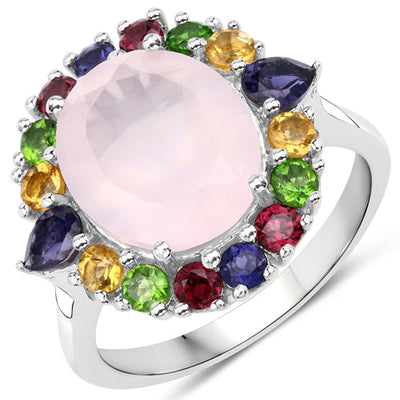 Bague de fiançailles multi-stones de 5,52 carats en argent sterling .925