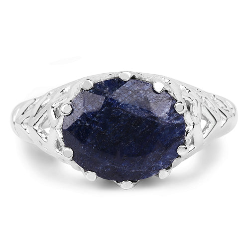 Bague de fiançailles en argent sterling avec saphir teinté de 5,94 carats