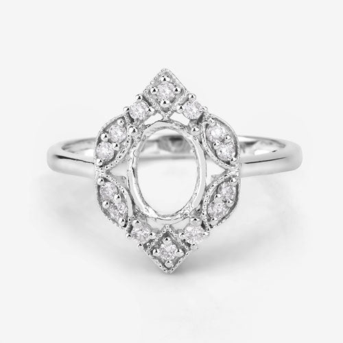 Bague de fiançailles semi-monture en or blanc 14K avec diamant blanc de 0,20 carat