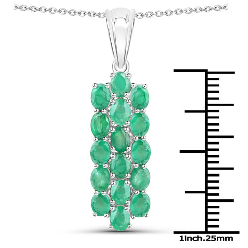Ensemble de bijoux en argent sterling avec émeraudes zambiennes de 7,80 carats