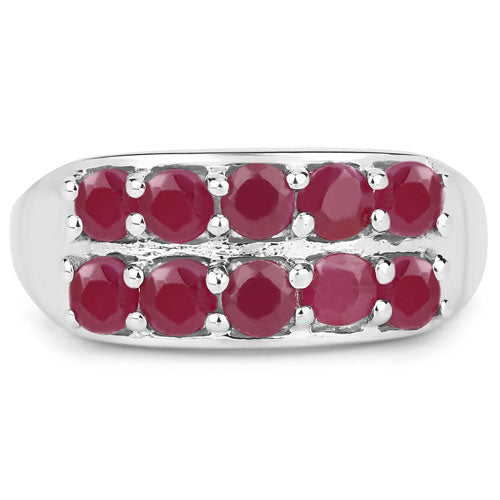 1.30 Carat Genuine Ruby .925 Sterling Silver Engagement Ring