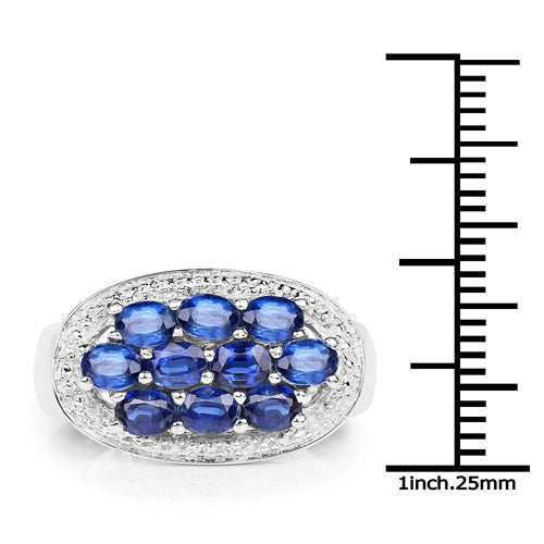 2.20 Carat Genuine Kyanite .925 Sterling Silver Engagement Ring