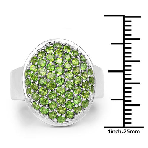 2.17 Carat Genuine Chrome Diopside Sterling Silver Ring