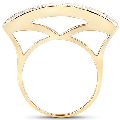Bague en argent sterling avec saphir jaune véritable de 1,08 carat