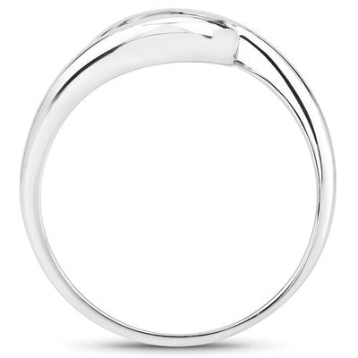 Bague Bypass en Argent Sterling avec Améthyste de 0,54 Carat
