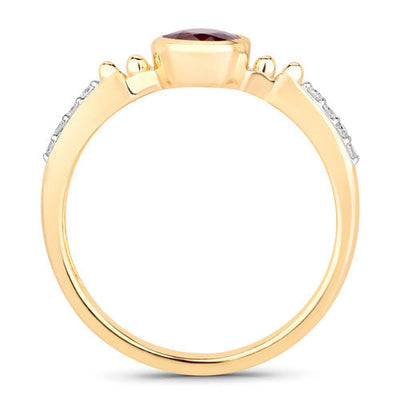 1.00 Carat Ruby and Diamond 14K Yellow Gold Engagement Ring