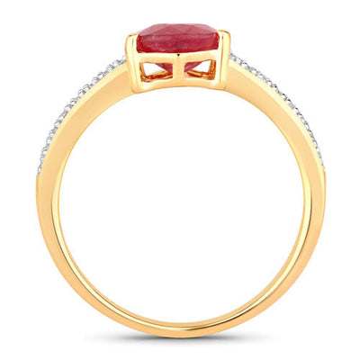 1.56 Carat Ruby and Diamond 14K Yellow Gold Engagement Ring