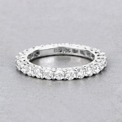 Bague de fiançailles en diamant cultivé en laboratoire de 1,50 carat en or blanc 14K