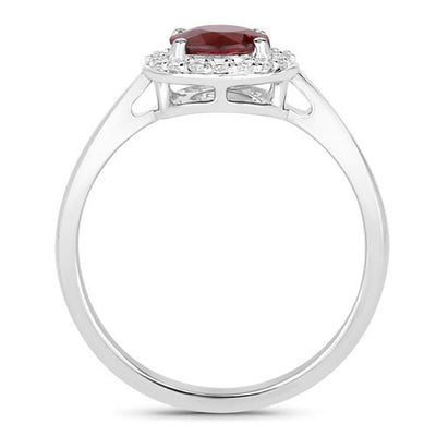 1.12 Carat Ruby and Diamond 14K White Gold Engagement Ring