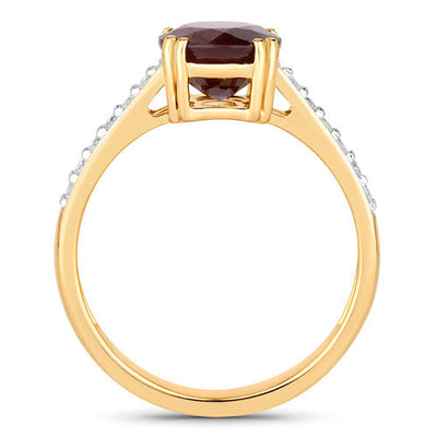Bague de fiançailles en or jaune 14K avec rubis et diamants de 2,20 carats