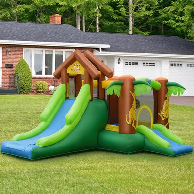 Kids Inflatable Jungle Bounce House with Blower