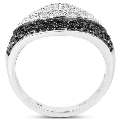 0.51 Carat Genuine Black Diamond & White Diamond Ring