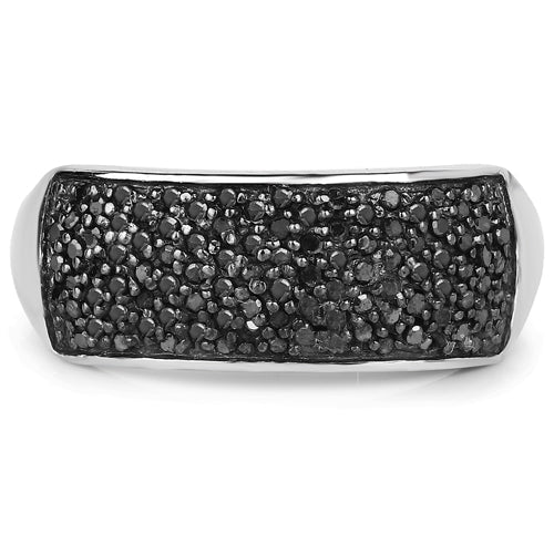 Bague de fiançailles en argent sterling avec diamant noir véritable de 0,43 carat