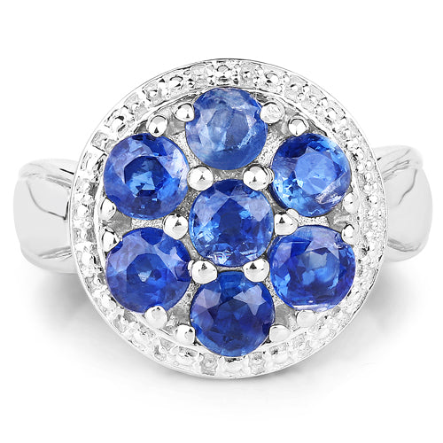 2.66 Carat Genuine Kyanite Sterling Silver Engagement Ring