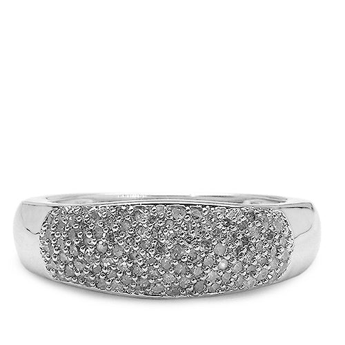 0.49 Carat White Diamond .925 Sterling Silver Engagement Ring