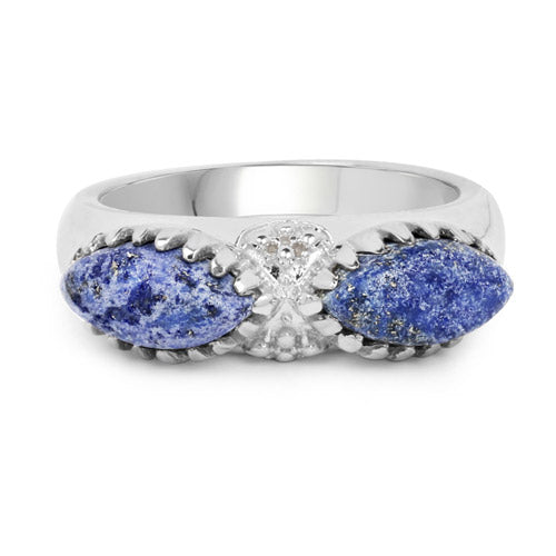 2.28 Carat Genuine Lapis Lazuli Sterling Silver Ring