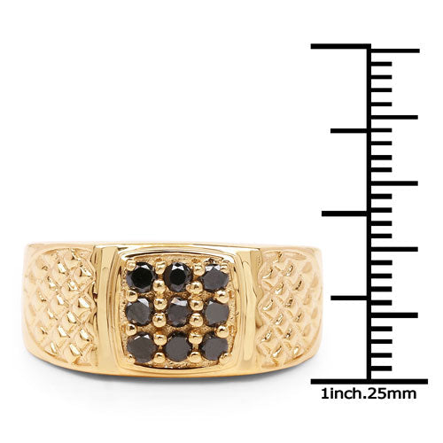 0.40 Carat Genuine Black Diamond Sterling Silver Ring
