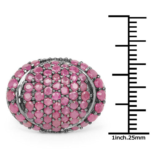 3.35 Carat Genuine Ruby .925 Sterling Silver Engagement Ring