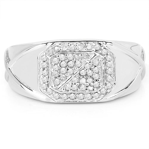 Bague de fiançailles en diamant en cluster plaquée or blanc 14K