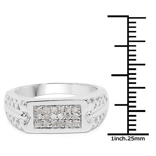 0.27 Carat Genuine White Diamond Sterling Silver Engagement Ring