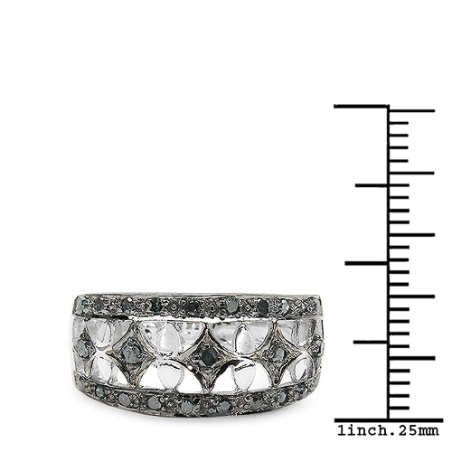 Anillo de Compromiso de Plata Esterlina con Diamante Azul Genuino de 0.29 Quilates