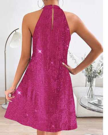 Vestido Formal Sin Mangas con Lentejuelas Elegante