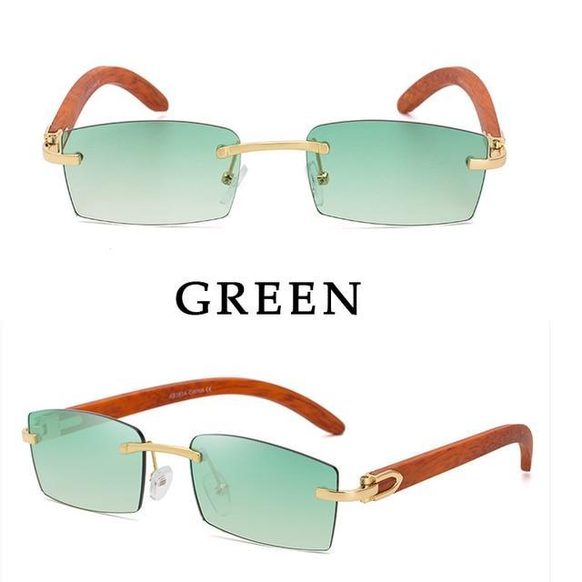Gafas de sol rectangulares sin montura premium para hombres y mujeres