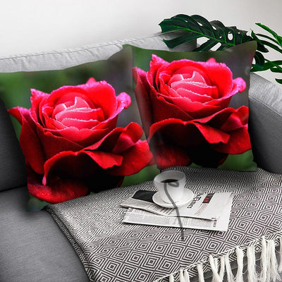Red Flower Decorative Cushion Covers for Home Decor