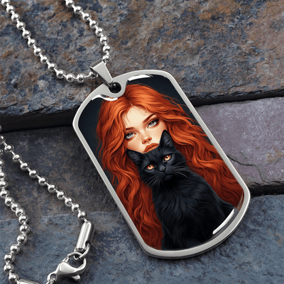 Charming Cat Lover's Necklace - Red Haired Lady Jewelry - Korvel