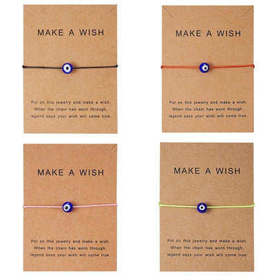 Handmade Adjustable Red String Bracelet with Blue Eye Charm